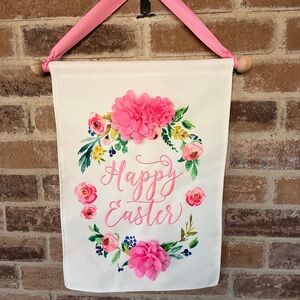 Set of Two Floral Easter Tapestries with Pink Accents